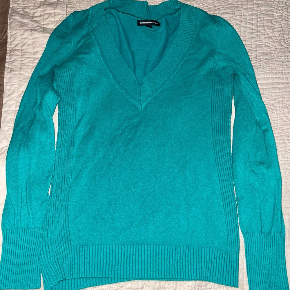 Large express v-neck sweater